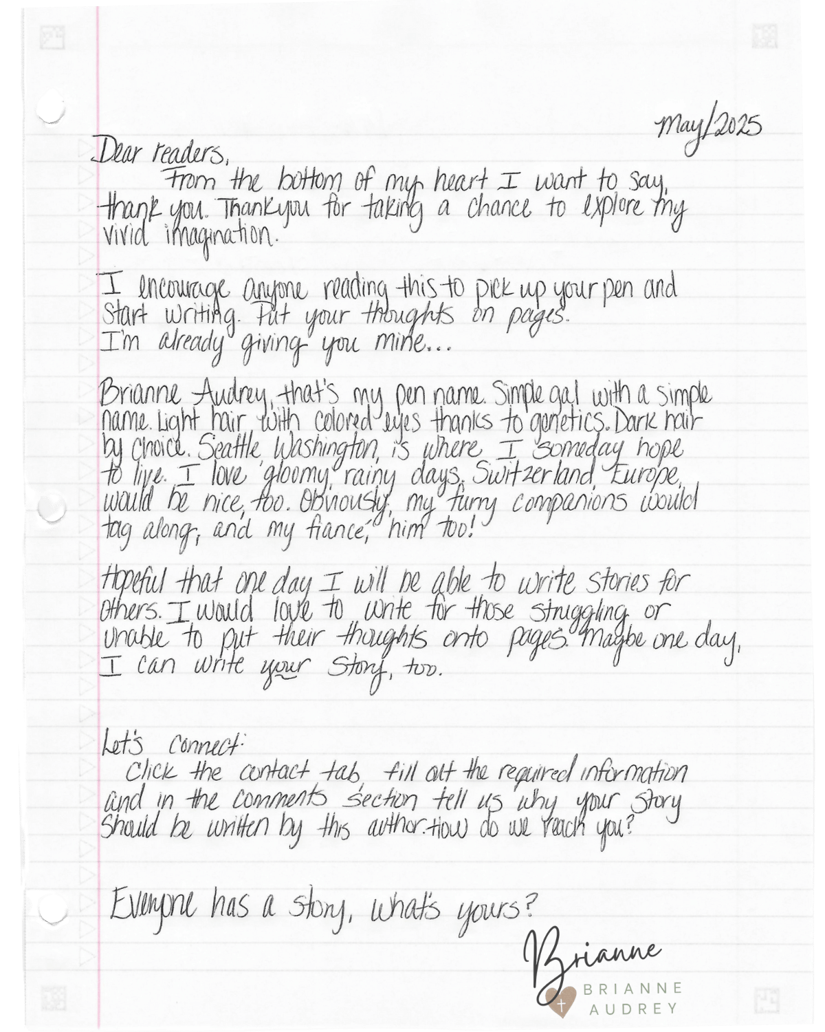 Letter to my readers